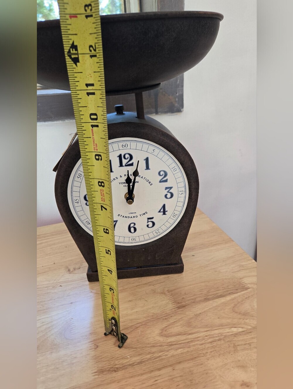 NWOT Retro Faux Scale Clock Works Does Not Come Woth Batteries - Picture 3 of 7